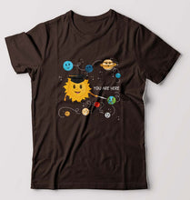 Load image into Gallery viewer, Solar System T-Shirt for Men-S(38 Inches)-Coffee Brown-Ektarfa.online

