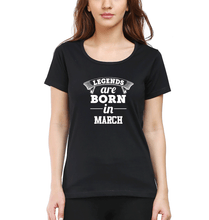 Load image into Gallery viewer, Legends are Born in March T-Shirt for Women-Black-Ektarfa.online

