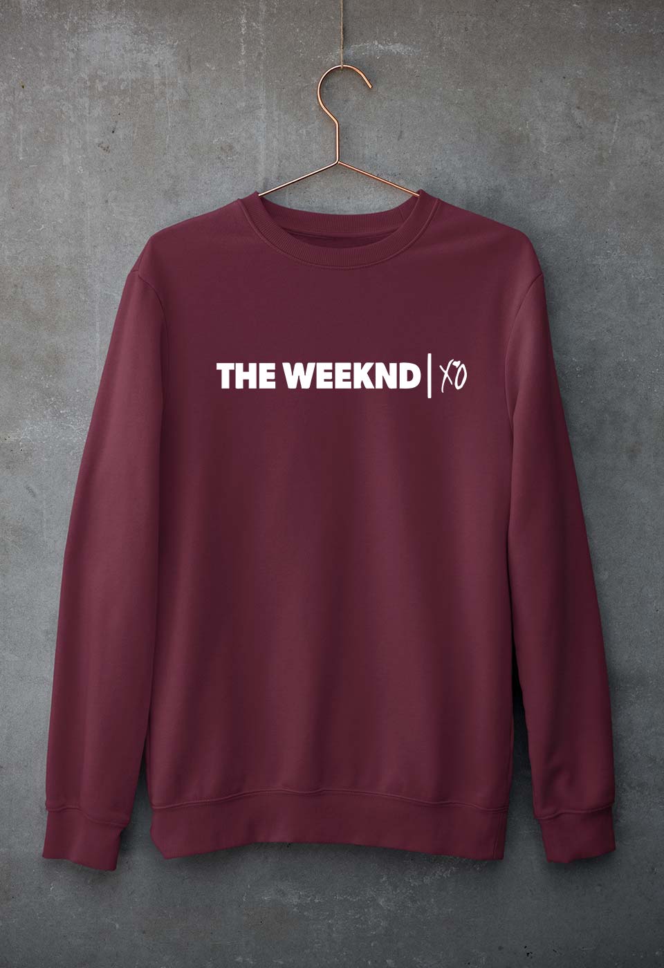 The Weeknd Unisex Sweatshirt for Men/Women-S(40 Inches)-Maroon-Ektarfa.online