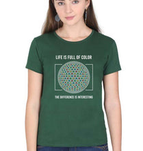 Load image into Gallery viewer, Life T-Shirt for Women-XS(32 Inches)-Dark Green-Ektarfa.online
