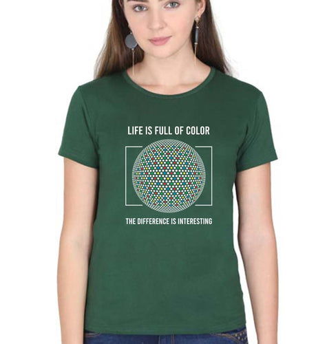 Life T-Shirt for Women-Dark Green-Ektarfa.online