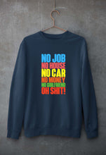 Load image into Gallery viewer, Oh Shit Funny Unisex Sweatshirt for Men/Women-S(40 Inches)-Navy Blue-Ektarfa.online
