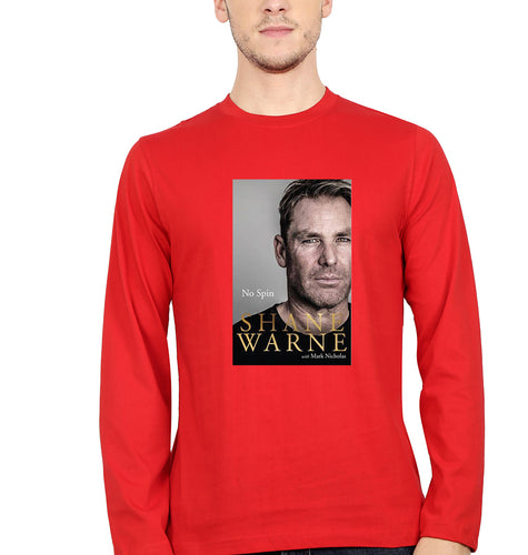 Shane Warne Full Sleeves T-Shirt for Men-Red-Ektarfa.online