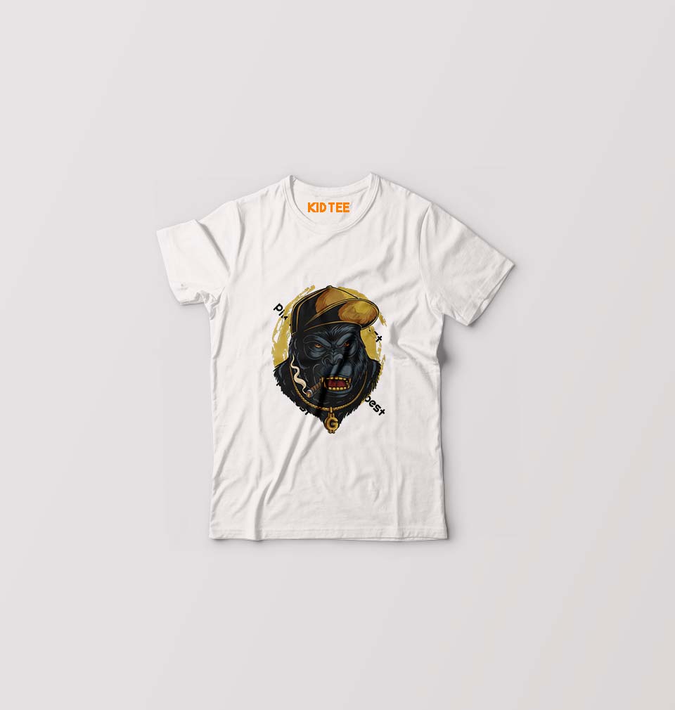 Hip Hop Gorilla Kids T-Shirt for Boy/Girl-White-Ektarfa.online