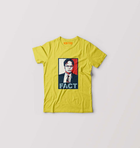 Dwight Schrute Fact T-Shirt for Boy/Girl-Yellow-Ektarfa.online