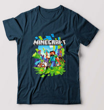 Load image into Gallery viewer, Minecraft T-Shirt for Men-S(38 Inches)-Petrol Blue-Ektarfa.online
