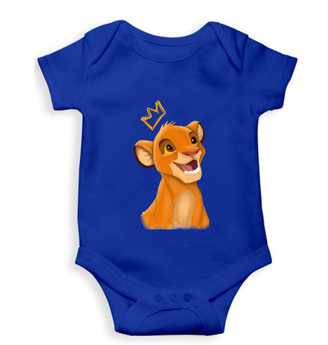 Lion King Simba Kids Romper For Baby Boy/Girl-0-5 Months(18 Inches)-Royal Blue-Ektarfa.online