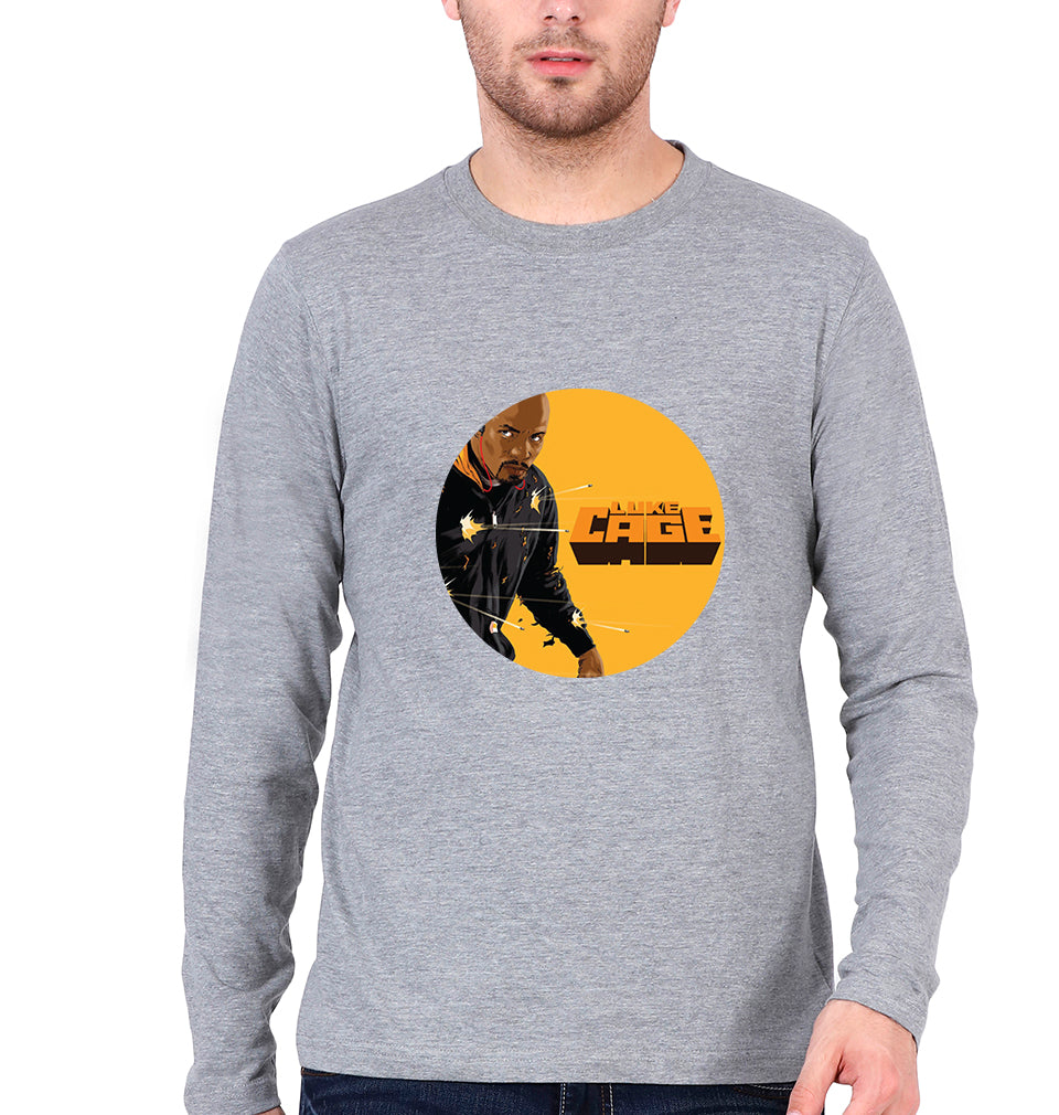 Luke Cage Full Sleeves T-Shirt for Men-Grey Melange-Ektarfa.online
