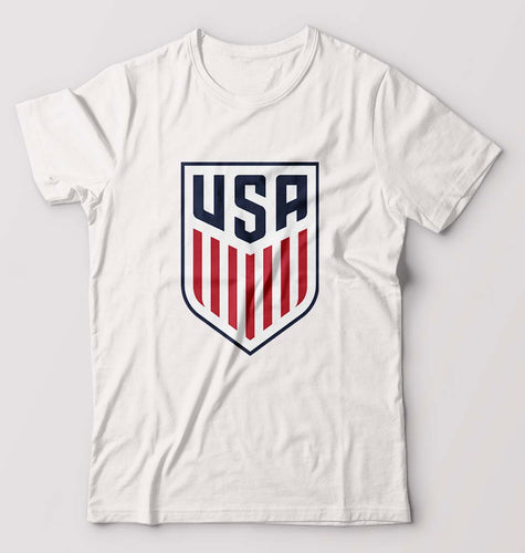 USA Football T-Shirt for Men-S(38 Inches)-White-Ektarfa.online