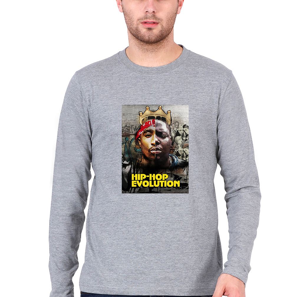 Hip-Hop Evolution Full Sleeves T-Shirt for Men-Grey Melange-Ektarfa.online