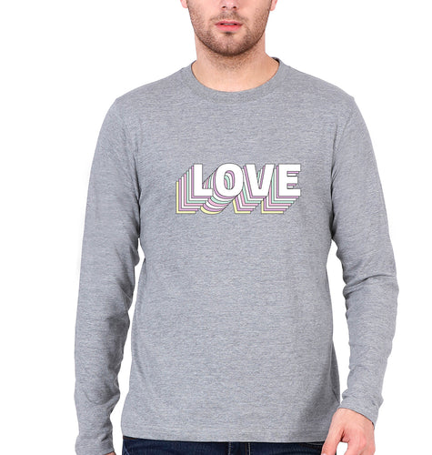 Love Full Sleeves T-Shirt for Men-Grey Melange-Ektarfa.online