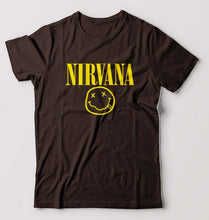 Load image into Gallery viewer, Nirvana T-Shirt for Men-S(38 Inches)-Coffee brown-Ektarfa.online
