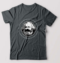 Load image into Gallery viewer, Karl Marx T-Shirt for Men-S(38 Inches)-Steel grey-Ektarfa.online
