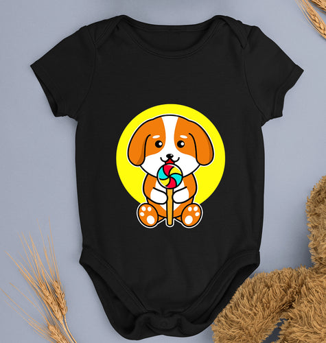 Puppy Kids Romper Kids Romper For Baby Boy/Girl-0-5 Months(18 Inches)-Black-Ektarfa.online