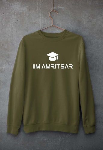 IIM Amritsar Unisex Sweatshirt for Men/Women-S(40 Inches)-Olive Green-Ektarfa.online