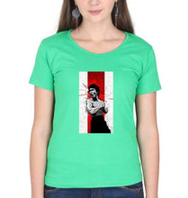 Load image into Gallery viewer, Bruce Lee T-Shirt for Women-XS(32 Inches)-flag green-Ektarfa.online
