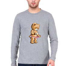 Load image into Gallery viewer, Domrebel Bear Full Sleeves T-Shirt for Men-Grey Melange-Ektarfa.online
