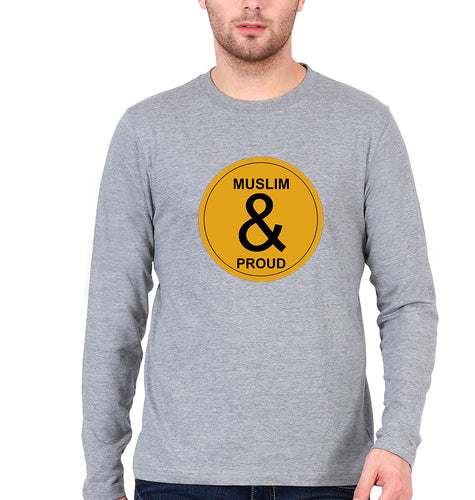 Muslim Full Sleeves T-Shirt for Men-Grey Melange-Ektarfa.online