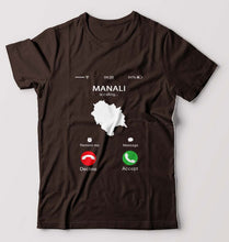 Load image into Gallery viewer, Manali Calling T-Shirt for Men-Coffee Brown-Ektarfa.online
