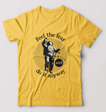 Load image into Gallery viewer, Fear T-Shirt for Men-S(38 Inches)-Golden Yellow-Ektarfa.online
