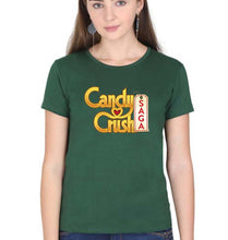 Load image into Gallery viewer, Candy Crush T-Shirt for Women-XS(32 Inches)-Dark Green-Ektarfa.online
