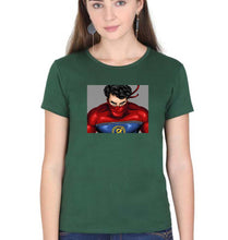 Load image into Gallery viewer, Minnal Murali T-Shirt for Women-XS(32 Inches)-Dark Green-Ektarfa.online
