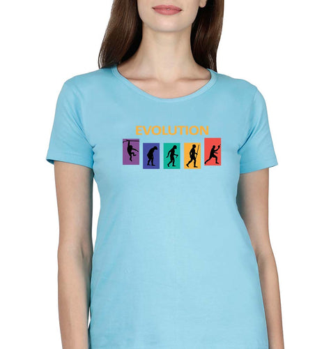 Table Tennis (TT) Evolution T-Shirt for Women-XS(32 Inches)-Light Blue-Ektarfa.online