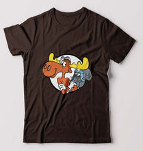 Load image into Gallery viewer, The Adventures of Rocky and Bullwinkle and Friends T-Shirt for Men-Coffee Brown-Ektarfa.online
