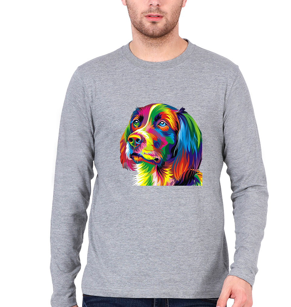 Dog Full Sleeves T-Shirt for Men-Grey Melange-Ektarfa.online