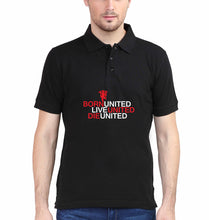 Load image into Gallery viewer, Born United Live United Die United Polo T-Shirt for Men-S(38 Inches)-Black-Ektarfa.co.in
