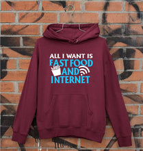 Load image into Gallery viewer, Fast Food and Internet Unisex Hoodie for Men/Women-Maroon-Ektarfa.online
