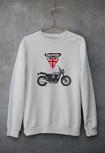 Triumph Motorcycles Unisex Sweatshirt for Men/Women-S(40 Inches)-Grey Melange-Ektarfa.online