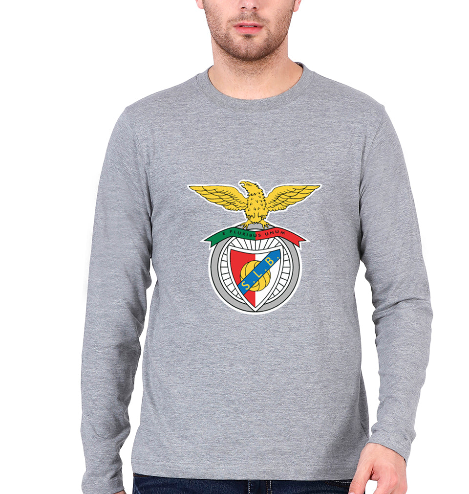 Benfica Full Sleeves T-Shirt for Men-Grey Melange-Ektarfa.online