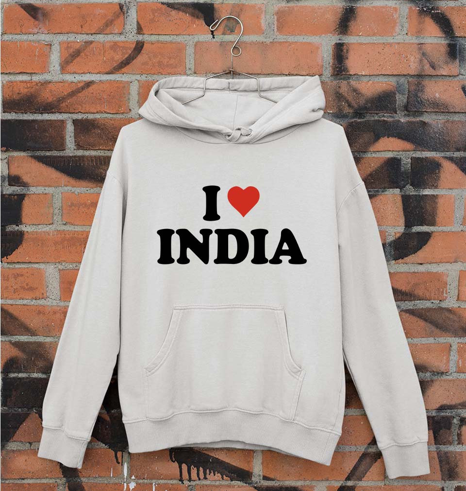 I Love India Unisex Hoodie for Men/Women-White-Ektarfa.online