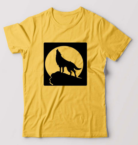 Wolf T-Shirt for Men-Golden Yellow-Ektarfa.online