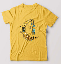 Load image into Gallery viewer, Dream Catcher Moon T-Shirt for Men-S(38 Inches)-Golden Yellow-Ektarfa.online
