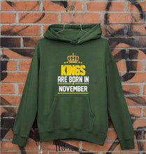 Load image into Gallery viewer, Kings Are Born In November Unisex Hoodie for Men/Women-S(40 Inches)-Dark Green-Ektarfa.online
