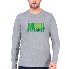 Load image into Gallery viewer, Animal Planet Full Sleeves T-Shirt for Men-S(38 Inches)-Grey Melange-Ektarfa.online
