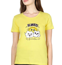 Load image into Gallery viewer, Always Smile T-Shirt for Women-XS(32 Inches)-Yellow-Ektarfa.online
