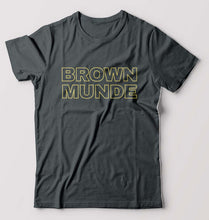 Load image into Gallery viewer, BROWN MUNDE T-Shirt for Men-S(38 Inches)-Steel grey-Ektarfa.online
