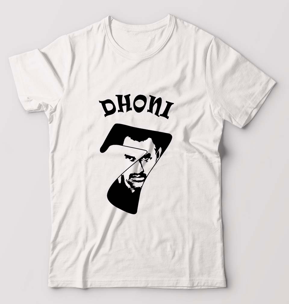 MS Dhoni (MSD) T-Shirt for Men-White-Ektarfa.online