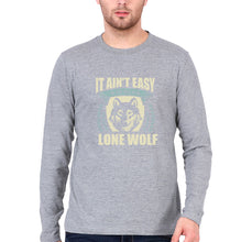 Load image into Gallery viewer, Wolf Full Sleeves T-Shirt for Men-Grey Melange-Ektarfa.online
