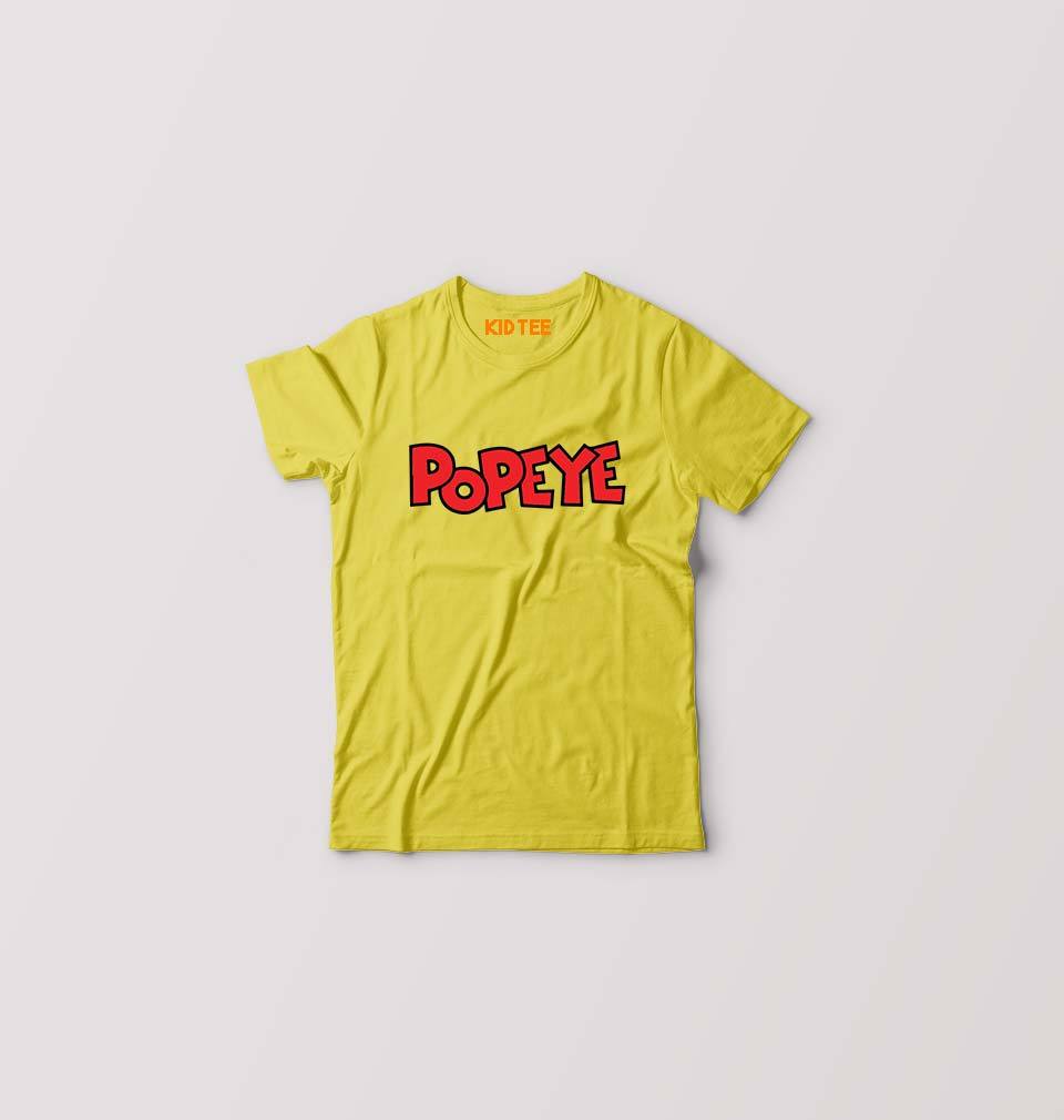 Popeye Kids T-Shirt for Boy/Girl-0-1 Year(20 Inches)-Yellow-Ektarfa.online
