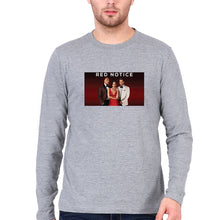 Load image into Gallery viewer, Red Notice Full Sleeves T-Shirt for Men-S(38 Inches)-Grey Melange-Ektarfa.online
