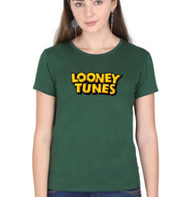 Load image into Gallery viewer, Looney Tunes T-Shirt for Women-XS(32 Inches)-Dark Green-Ektarfa.online
