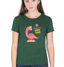 Load image into Gallery viewer, Dinosaur T-Shirt for Women-XS(32 Inches)-Dark Green-Ektarfa.online

