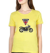 Load image into Gallery viewer, Triumph Motorcycles T-Shirt for Women-XS(32 Inches)-Yellow-Ektarfa.online
