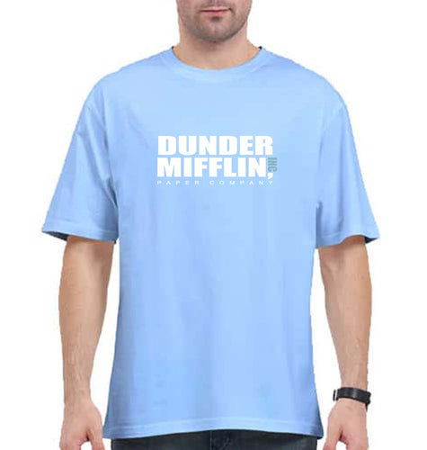 Dunder Mifflin Oversized T-Shirt for Men-Baby Blue-Ektarfa.online