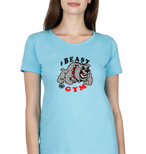 Load image into Gallery viewer, Beast Gym T-Shirt for Women-Light Blue-Ektarfa.online
