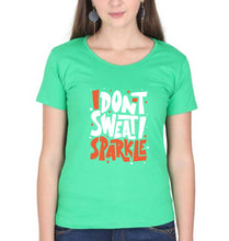 Load image into Gallery viewer, Gym Sweat T-Shirt for Women-XS(32 Inches)-Flag Green-Ektarfa.online
